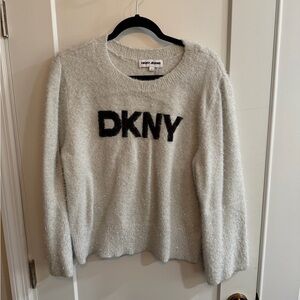 DKNY Women's Soft Gray Logo Sweater